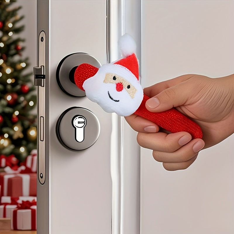 Garden Gloves - 1/4pcs Christmas door handle decorations, Santa