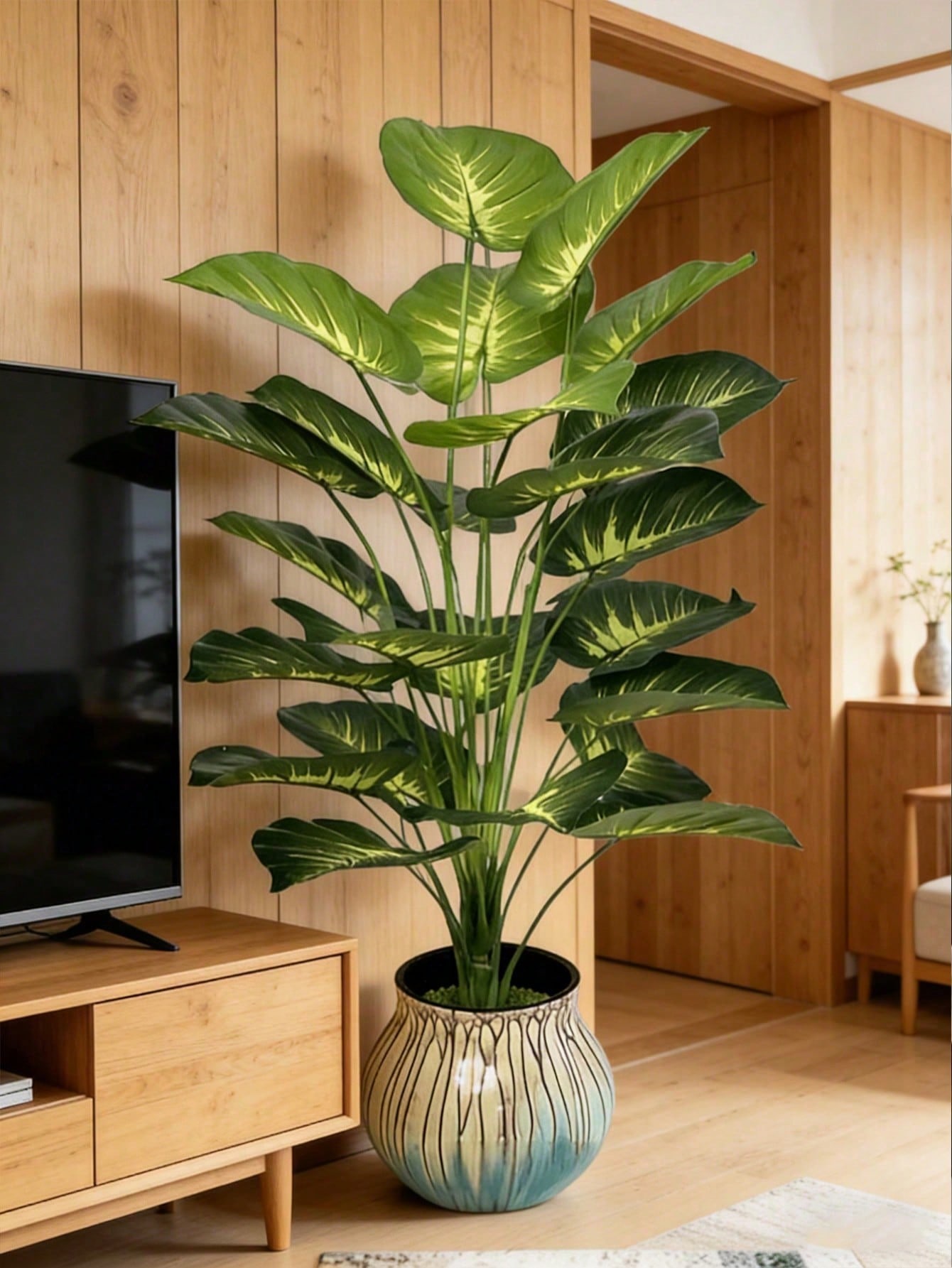 Indoor Herb Garden - Large Artificial Money Tree Faux Potted