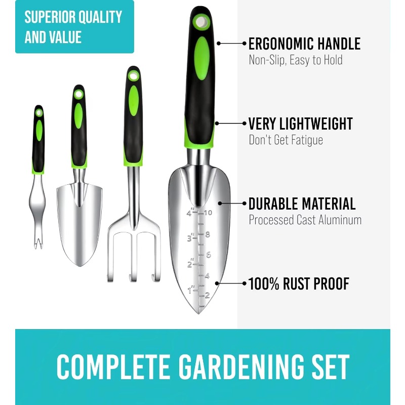 9 Pcs Ergonomic Garden Tool Se - đánh giá và giá Trowel Garden Tools