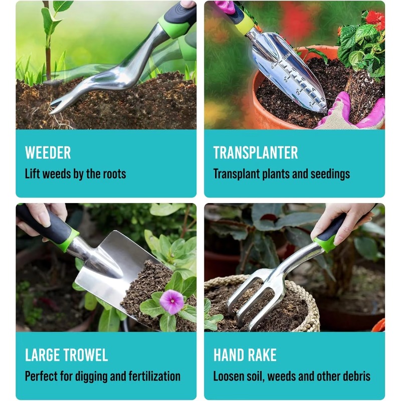 9 Pcs Ergonomic Garden Tool Se - đánh giá và giá Trowel Garden Tools