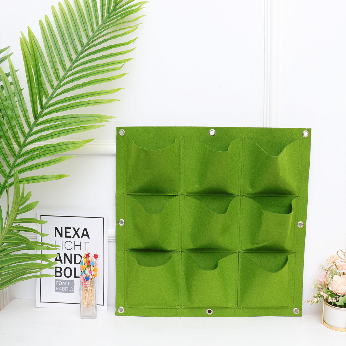 9 Pocket Wall Hanging Planter  - đánh giá và giá Indoor Herb Garden