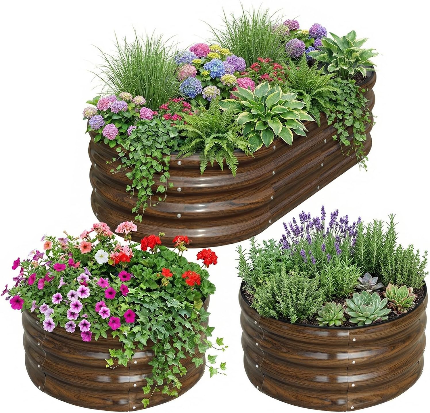 3-Pack Galvanized Steel Raised - đánh giá và giá Raised Garden Bed