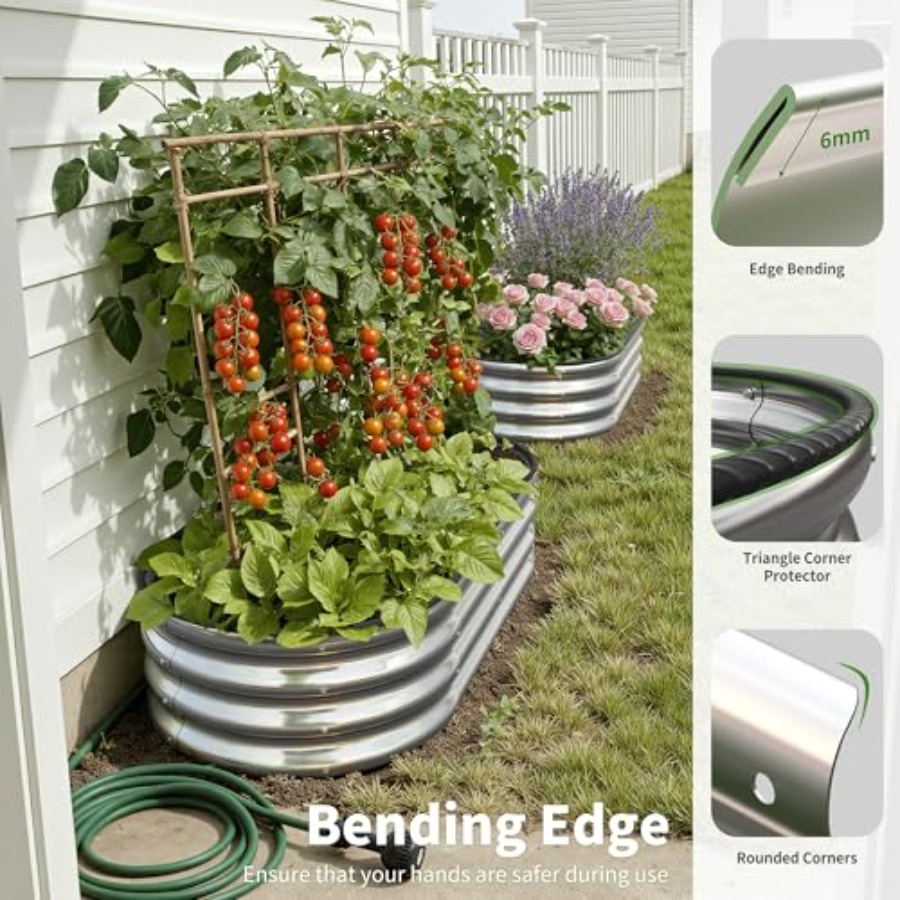 Oval Large Galvanized Metal Ra - đánh giá và giá Raised Garden Bed
