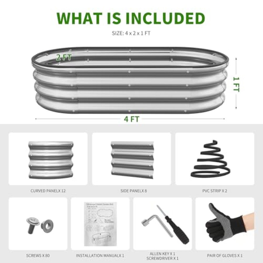 Oval Large Galvanized Metal Ra - đánh giá và giá Raised Garden Bed